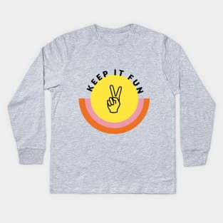 Keep It Fun! Peace Sign Sun Rays Kids Long Sleeve T-Shirt
